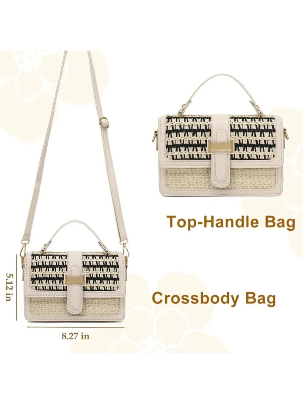 Woven Crossbody Bag for Women | Small Straw Clutch Purse | Summer Boho Beach